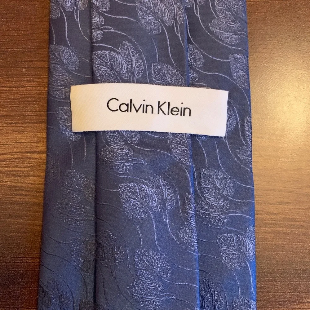 CALVIN KLEIN Blue Silk Necktie